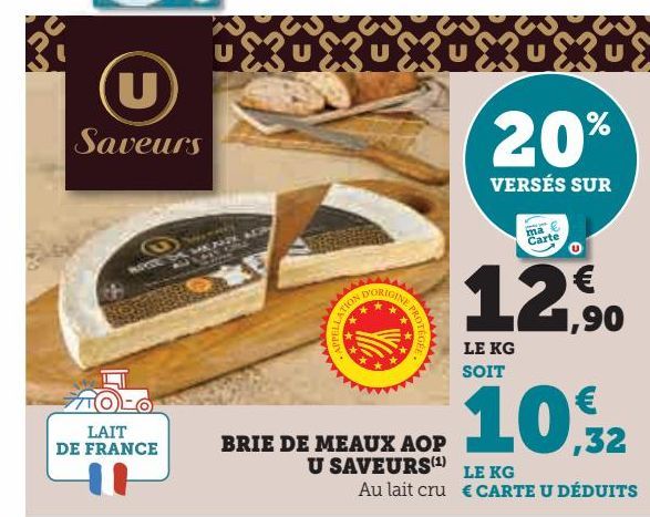 BRIE DE MEAUX AOP U SAVEURS(