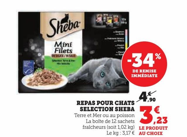 REPAS POUR CHATS SELECTION SHEBA