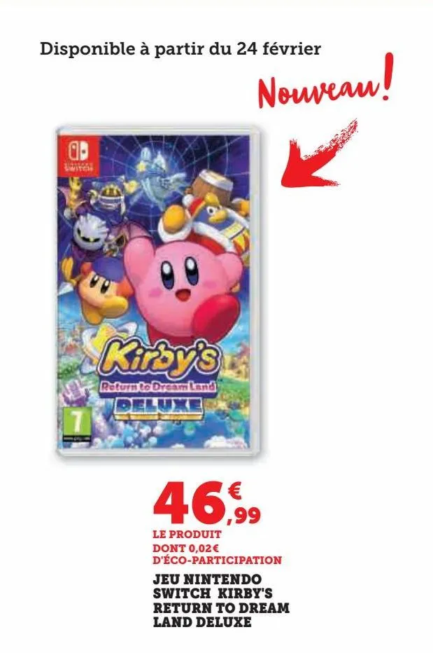 jeu nintendo switch kirby's return to dream land deluxe