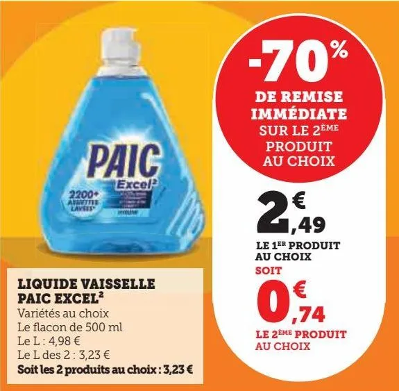 liquide vaisselle paic excel 