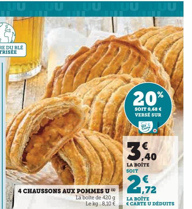 4 CHAUSSONS AUX POMMES U