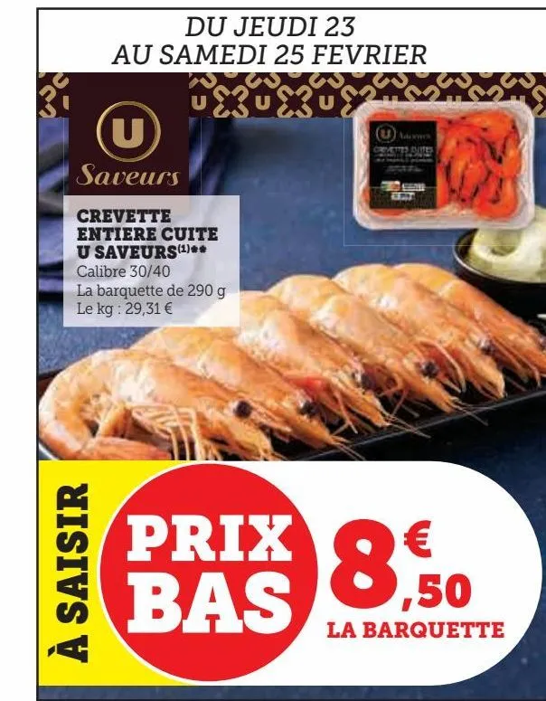 crevette entiere cuite u saveurs