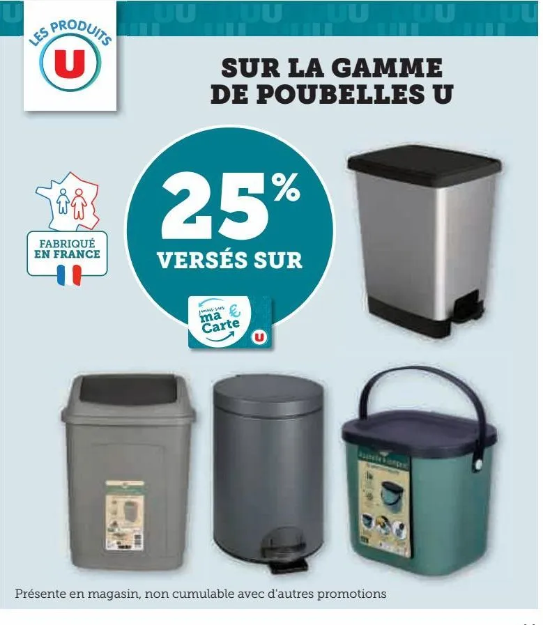 sur la gamme de poubelles u