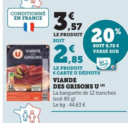 VIANDE DES GRISONS U (