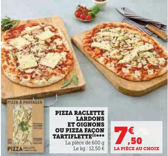 pizza raclette lardons et oignons ou pizza facon tartiflette