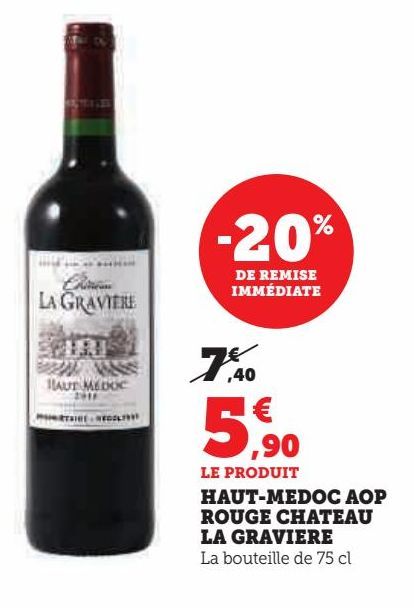 Haut-medoc aop rouge chateau la graviere