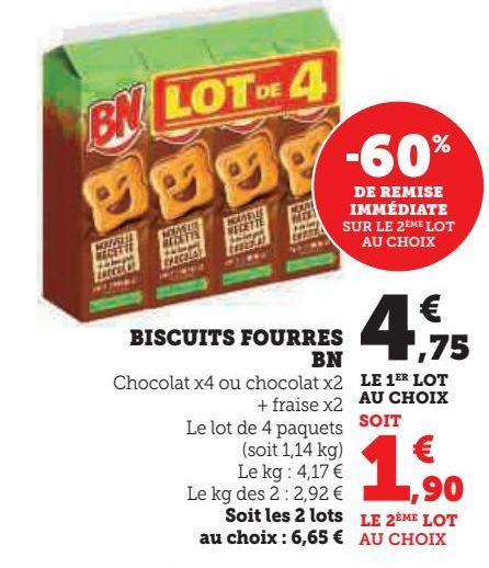 Biscuits fourres BN