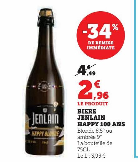 Bière Jenlain happy 100 ans