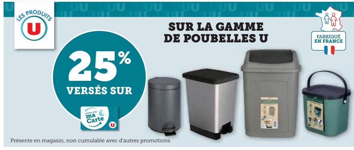 SUR LA GAMME DE POUBELLES U 