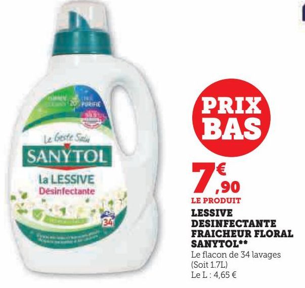 LESSIVE DESINFECTANTE FRAICHEUR FLORAL SANYTOL