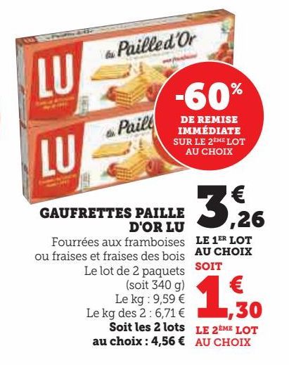 Gaufrettes paille d'or Lu