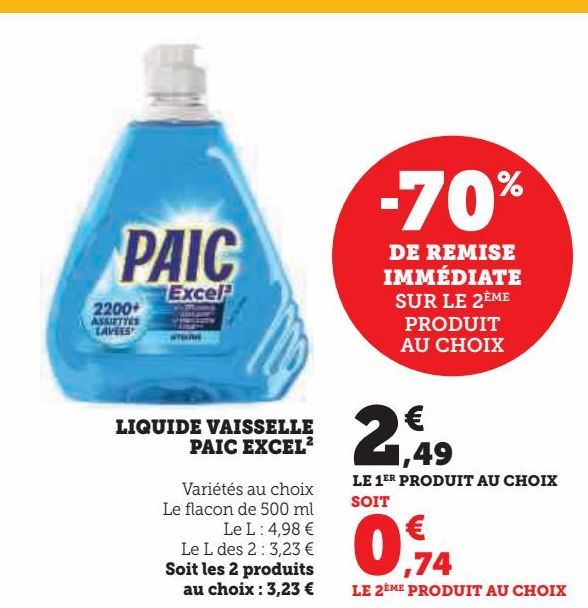 LIQUIDE VAISSELLE PAIC EXCEL