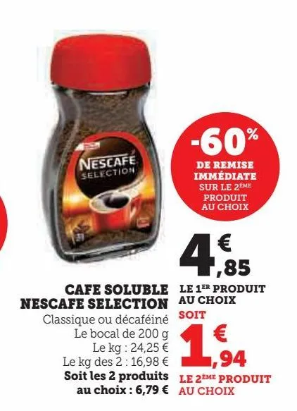 cafe soluble nescafe selection
