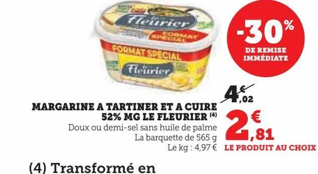 margarine a tartiner et a cuire 52% mg le fleurier
