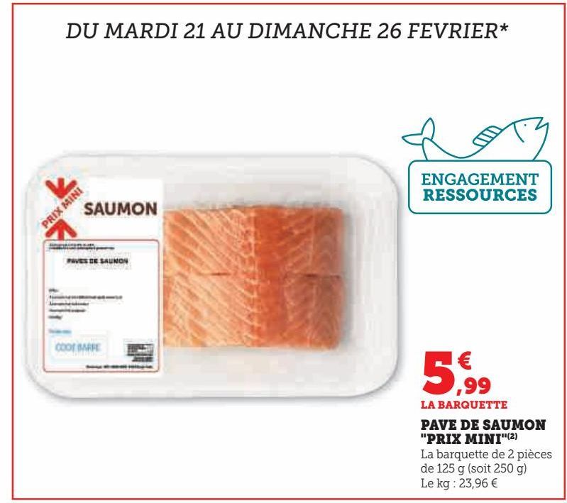 PAVE DE SAUMON  "PRIX MINI"