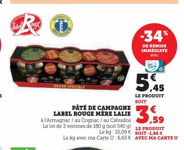 PÂTÉ DE CAMPAGNE LABEL ROUGE MÈRE LALIE