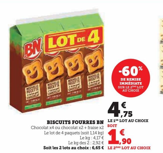 BISCUITS FOURRES BN