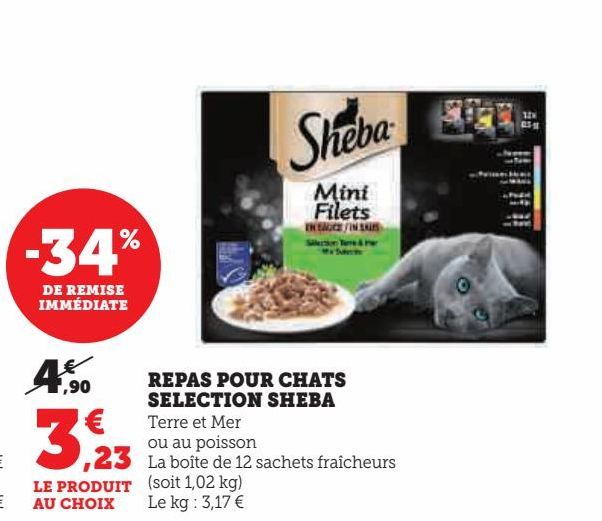 REPAS  POUR CHATS  SELECTION  SHEBA