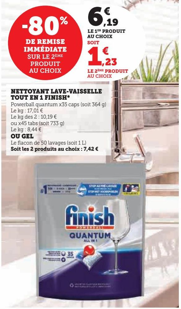 NETTOYANT LAVE-VAISSELLE  TOUT EN 1 FINISH*