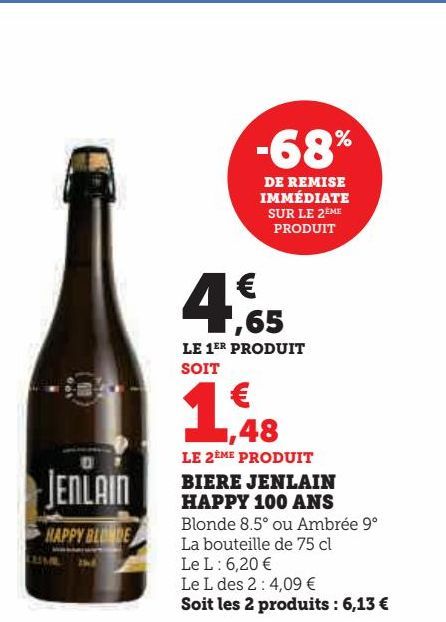 BIERE JENLAIN  HAPPY 100 ANS