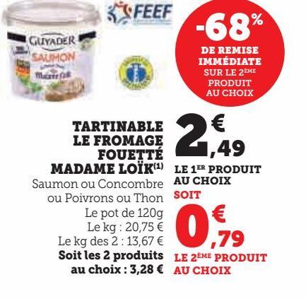 TARTINABLE  LE FROMAGE  FOUETTÉ  MADAME LOÏK