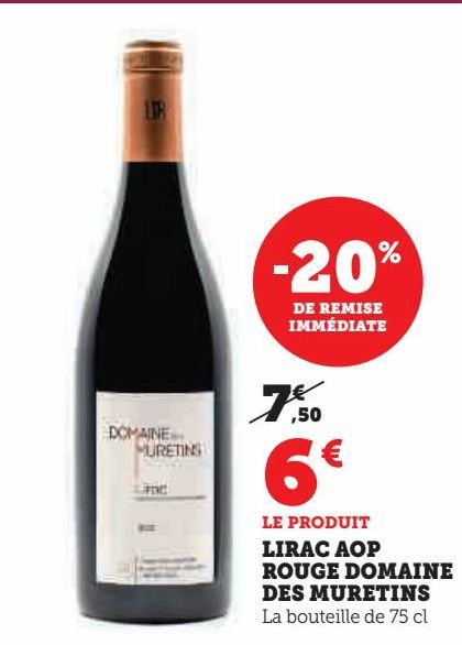 LIRAC AOP  ROUGE DOMAINE  DES MURETINS