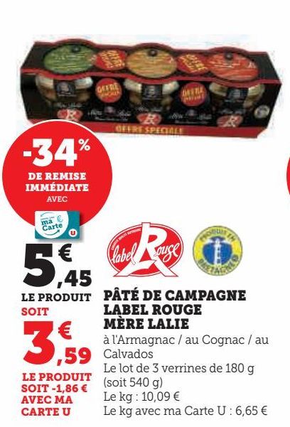 PÂTÉ DE CAMPAGNE  LABEL ROUGE  MÈRE LALIE