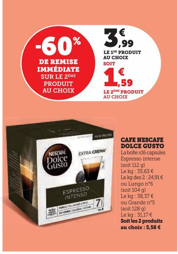 CAFE NESCAFE  DOLCE GUSTO