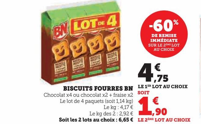 BISCUITS FOURRES BN