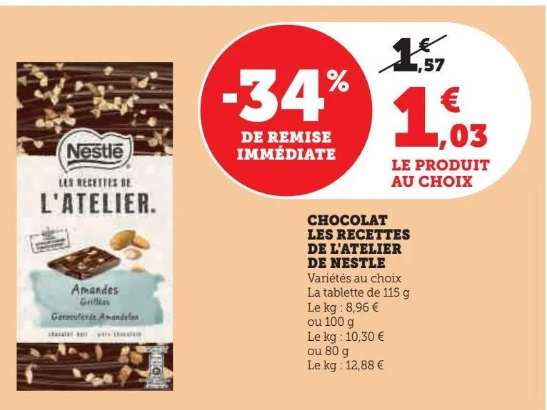 chocolat  les recettes  de l'atelier  de nestle