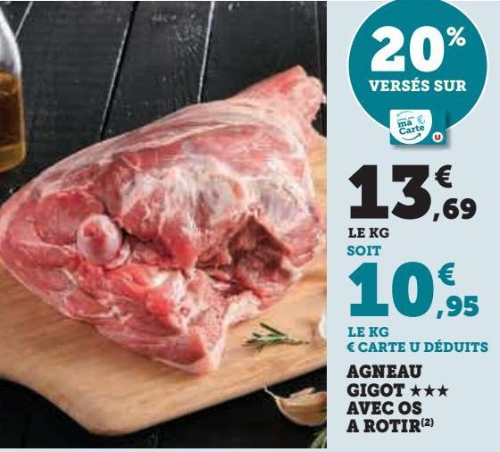 AGNEAU  GIGOT £££  AVEC OS  A ROTIR