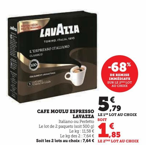 CAFE MOULU  ESPRESSO  LAVAZZA