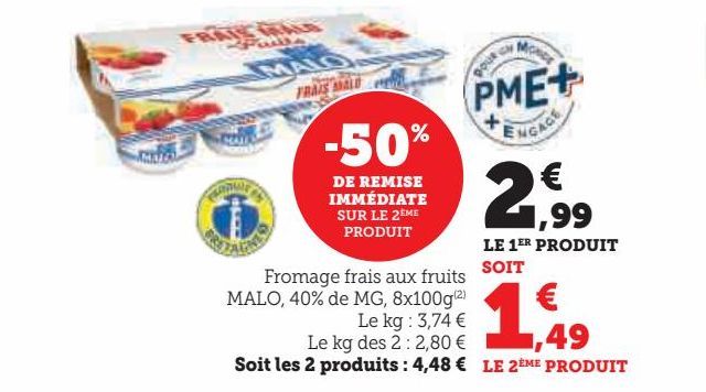 Fromage frais aux fruits  MALO