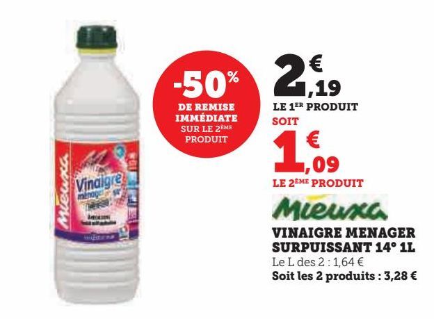 VINAIGRE MENAGER  SURPUISSANT 14° 1L