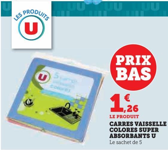 CARRES   VAISSELLE  COLORES SUPER  ABSORBANTS U