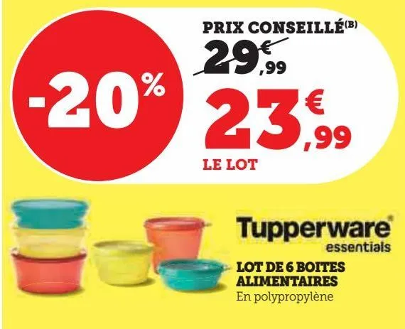 lot de 6 boîtes alimentaires