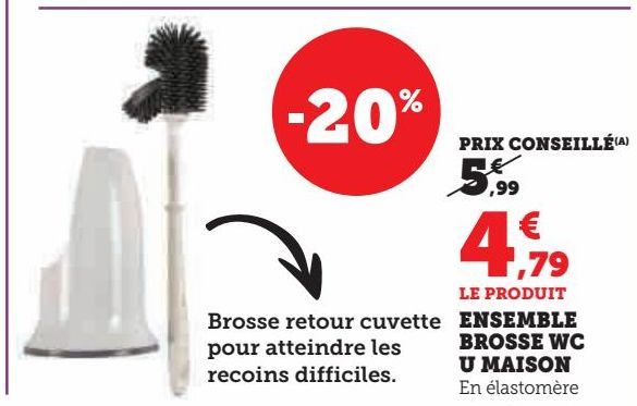 Ensemble brosse WC U maison