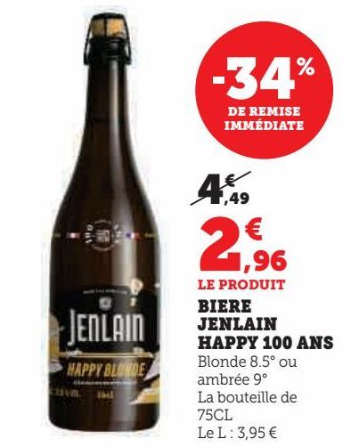 bière Jenlain happy 100 ans