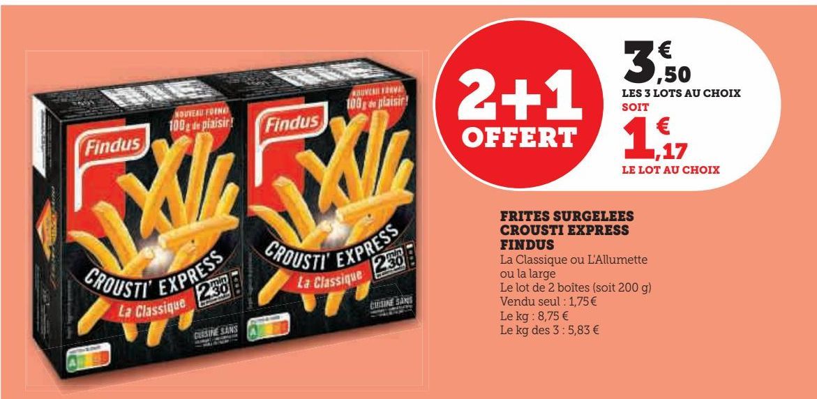 frites surgelées crousti express Findus