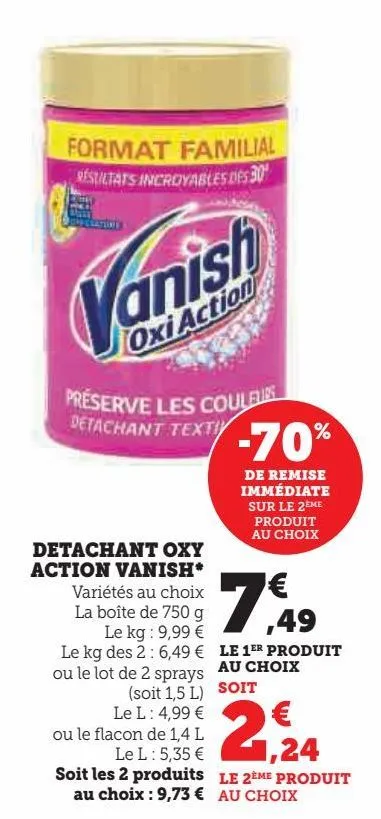 détachant oxy action vanish