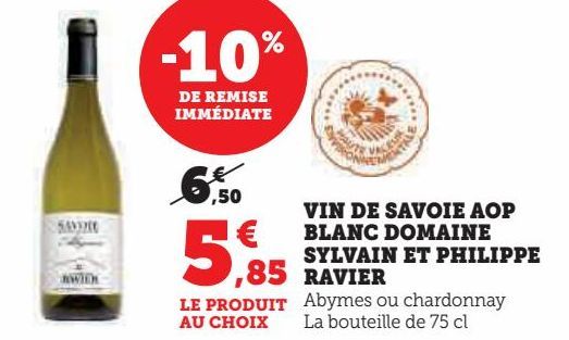 vin de savoie aop blanc domaine Sylvain et Philipe Ravier