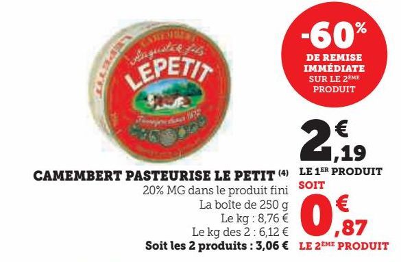 camembert pasteurise Lepetit