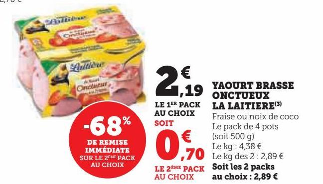 yaourt brasse onctueux La Laitière