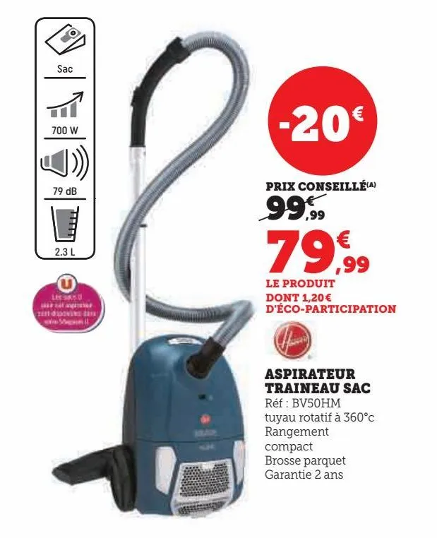 aspirateur traineau sac