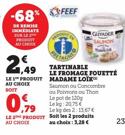 TARTINABLE LE FROMAGE FOUETTÉ MADAME LOÏK 