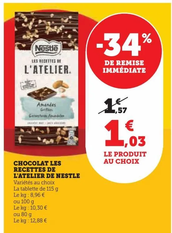 chocolat les au choix recettes de l'atelier de nestle