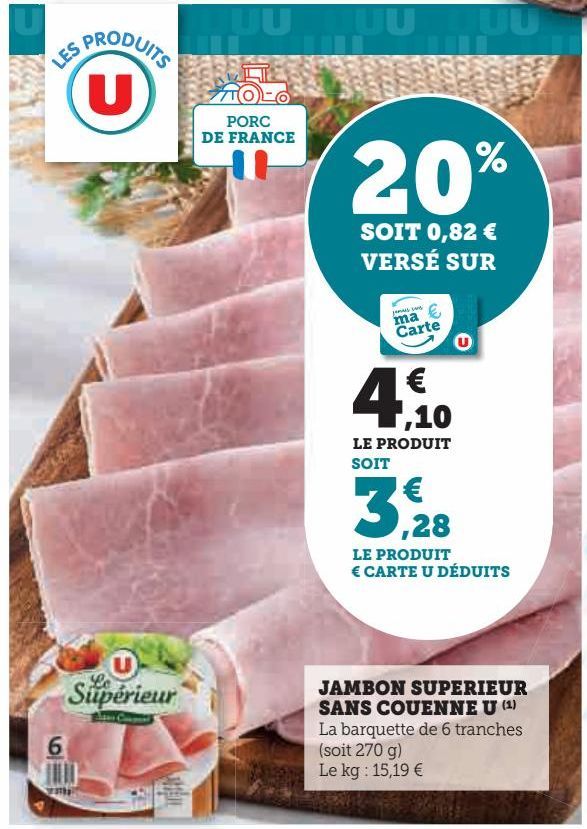 JAMBON SUPERIEUR SANS COUENNE U 