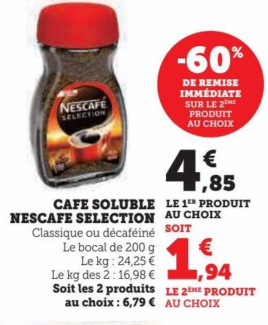 CAFE SOLUBLE NESCAFE SELECTION 