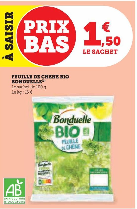 FEUILLE DE CHENE BIO BONDUELLE