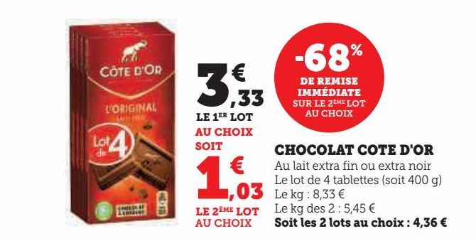 CHOCOLAT COTE D'OR 